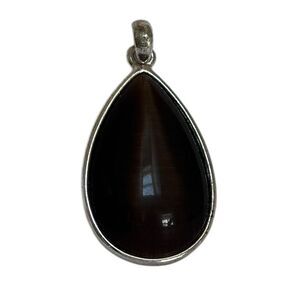 Avon Signed SH Dark Brown Teardrop Pendant Vintage
